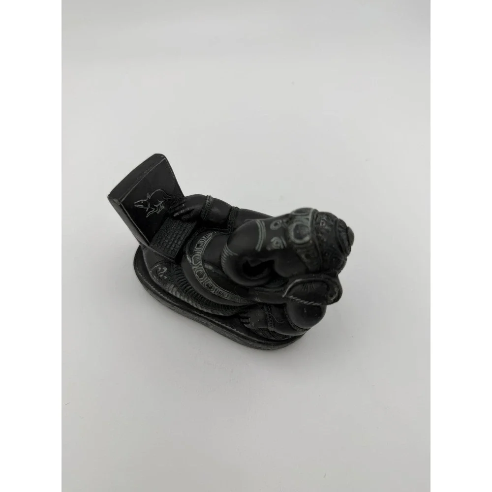 Lord Ganesha Statue‎ Using Laptop Black Carved Figurine Hindu Elephant God Decor